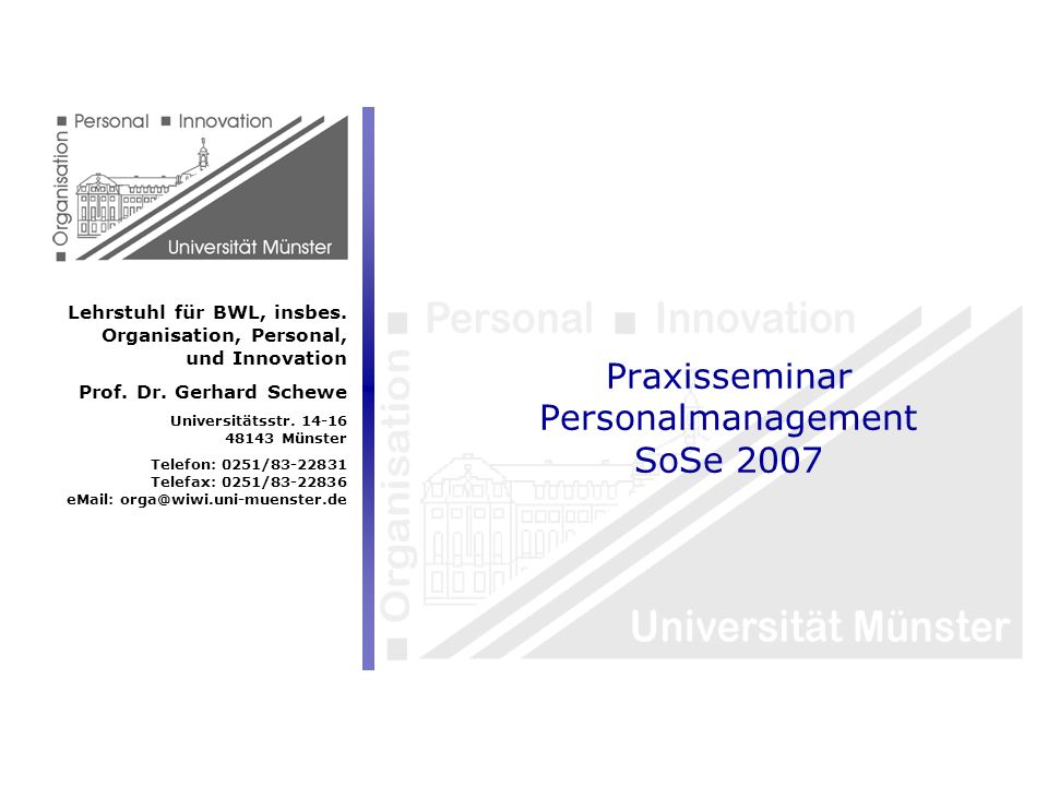 Praxisseminar Personalmanagement SoSe 2007