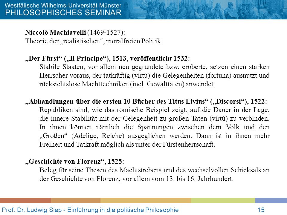 Prof. Dr. Ludwig Siep - Einführung in die politische Philosophie