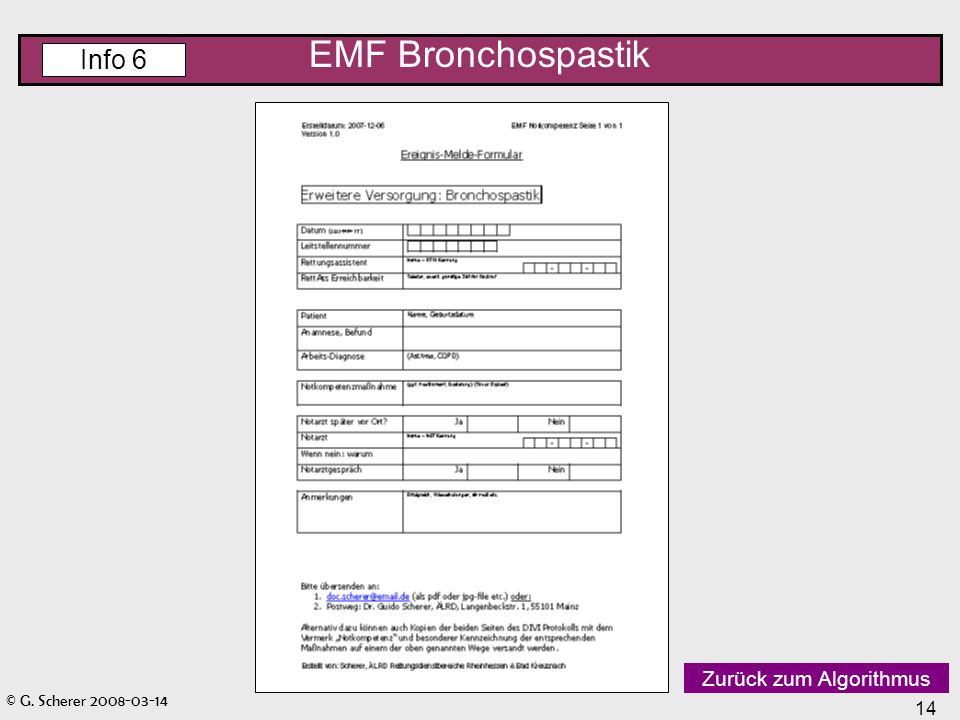EMF Bronchospastik Info 6 Zurück zum Algorithmus