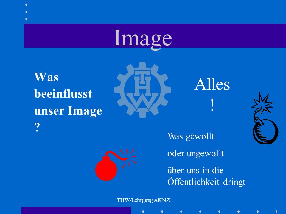  Image Alles ! Was beeinflusst unser Image Was gewollt