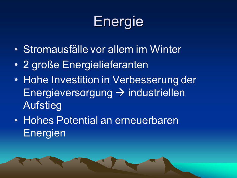 Energie Stromausfälle vor allem im Winter 2 große Energielieferanten