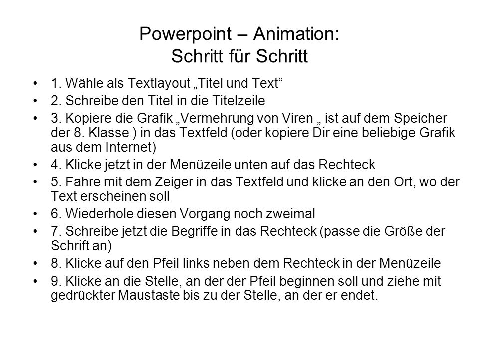 Powerpoint – Animation: Schritt für Schritt