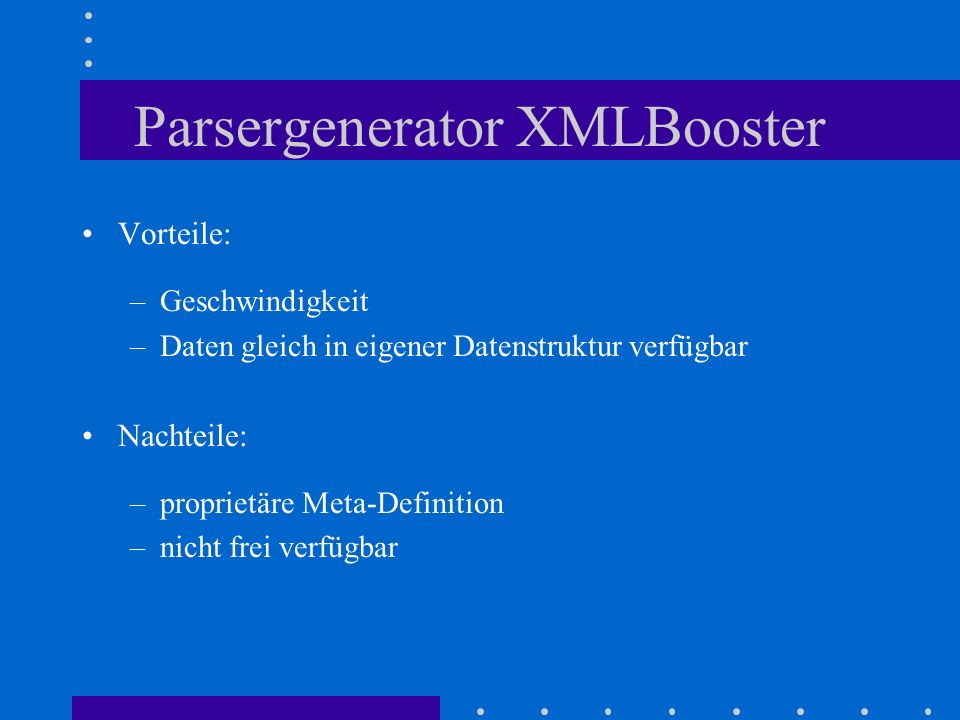 Parsergenerator XMLBooster