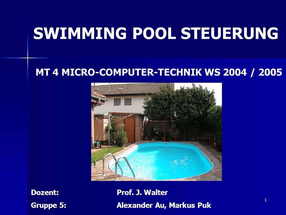SWIMMING POOL STEUERUNG