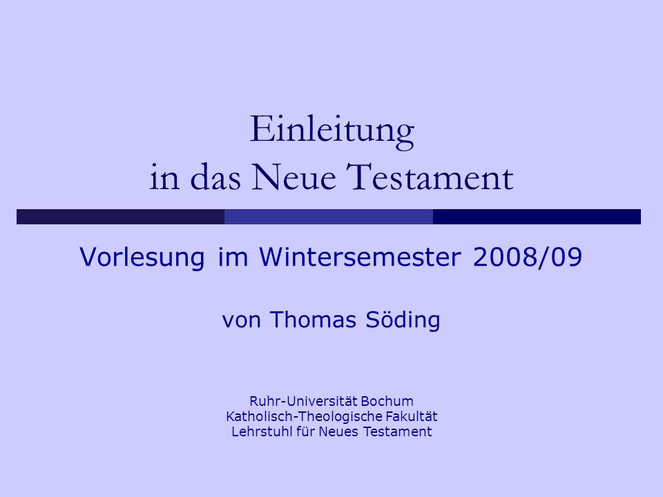Einleitung in das Neue Testament