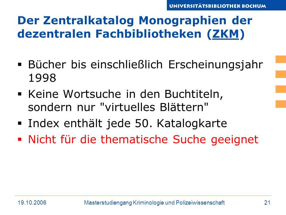 Der Zentralkatalog Monographien der dezentralen Fachbibliotheken (ZKM)