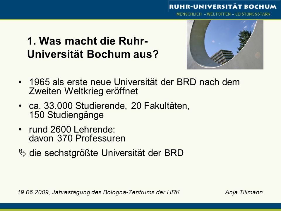 1. Was macht die Ruhr-Universität Bochum aus
