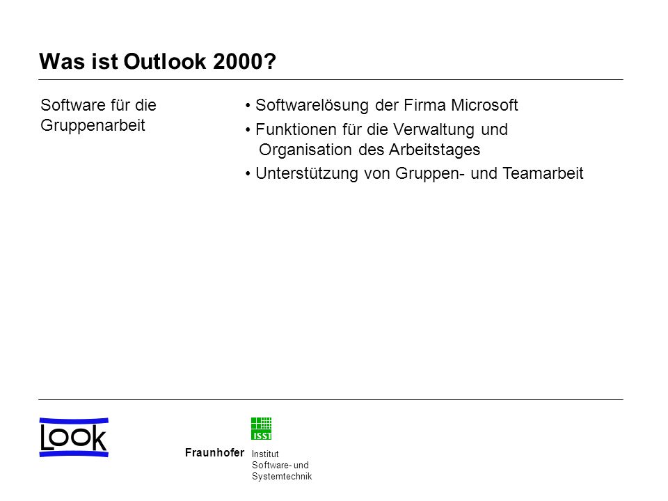 Was ist Outlook 2000 Software für die Gruppenarbeit