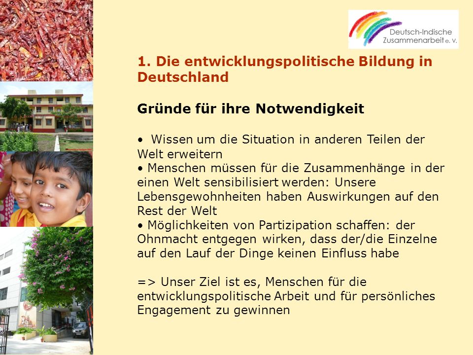 1. Die entwicklungspolitische Bildung in Deutschland