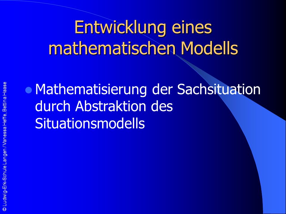 Entwicklung eines mathematischen Modells