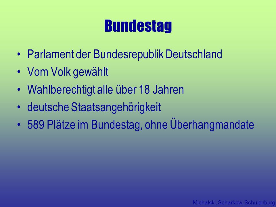 Bundestag Parlament der Bundesrepublik Deutschland Vom Volk gewählt