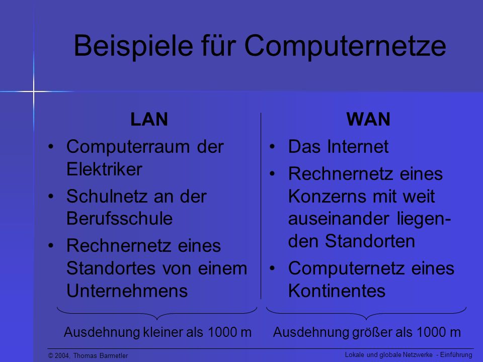 Beispiele für Computernetze