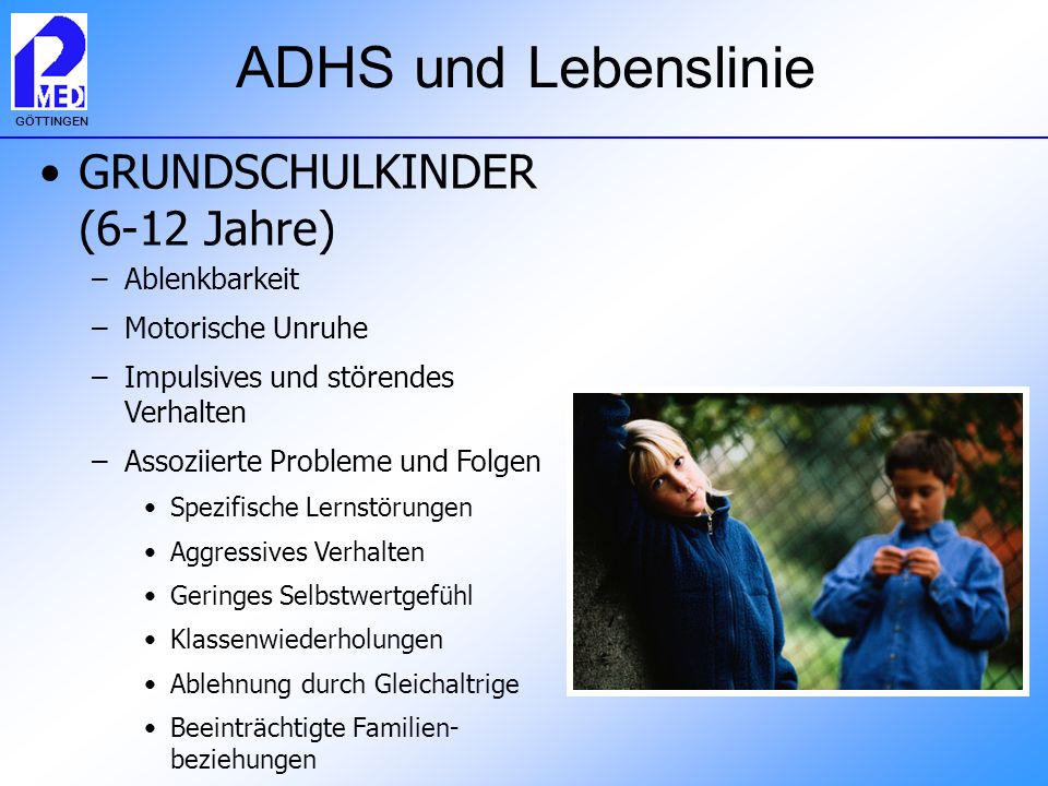 ADHS und Lebenslinie GRUNDSCHULKINDER (6-12 Jahre) Ablenkbarkeit