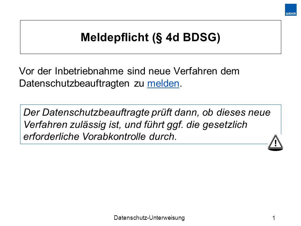 Meldepflicht (§ 4d BDSG)