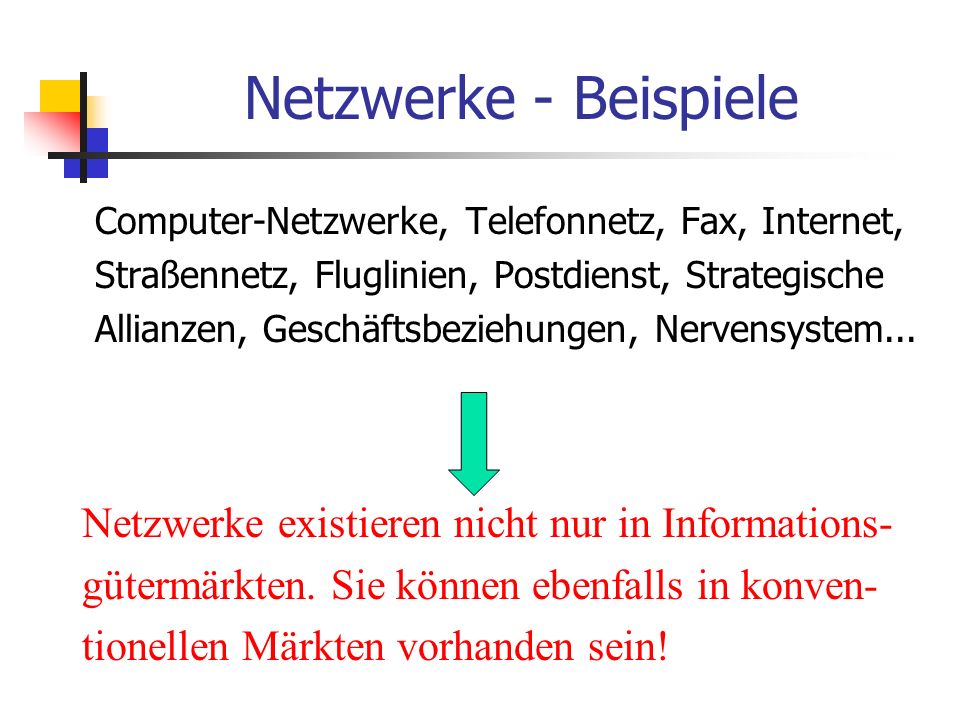Netzwerke - Beispiele Netzwerke existieren nicht nur in Informations-