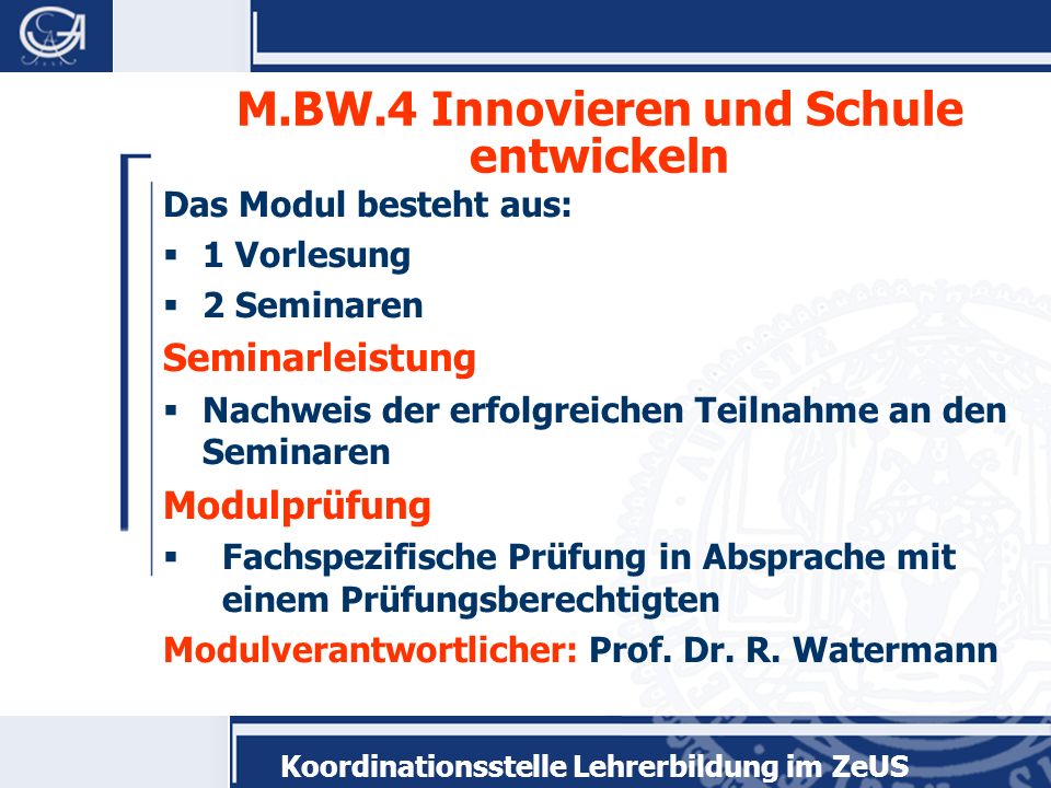 M.BW.4 Innovieren und Schule entwickeln
