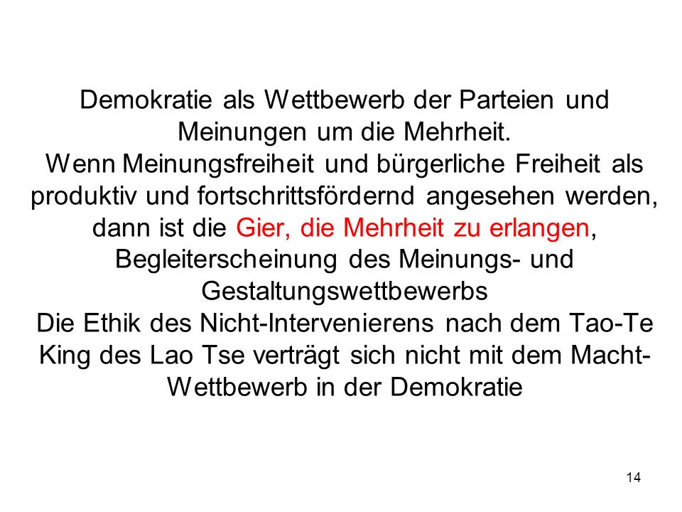 Demokratie als Wettbewerb der Parteien und Meinungen um die Mehrheit