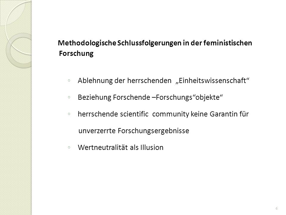 Methodologische Schlussfolgerungen in der feministischen Forschung