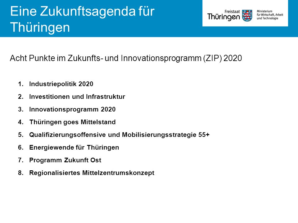 Eine Zukunftsagenda für Thüringen
