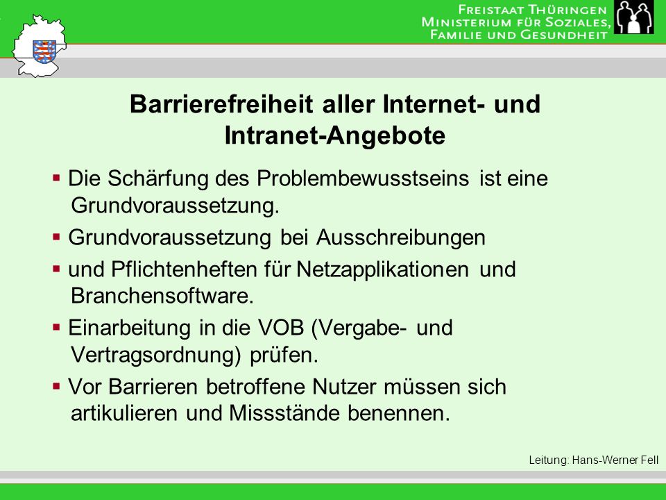 Barrierefreiheit aller Internet- und Intranet-Angebote