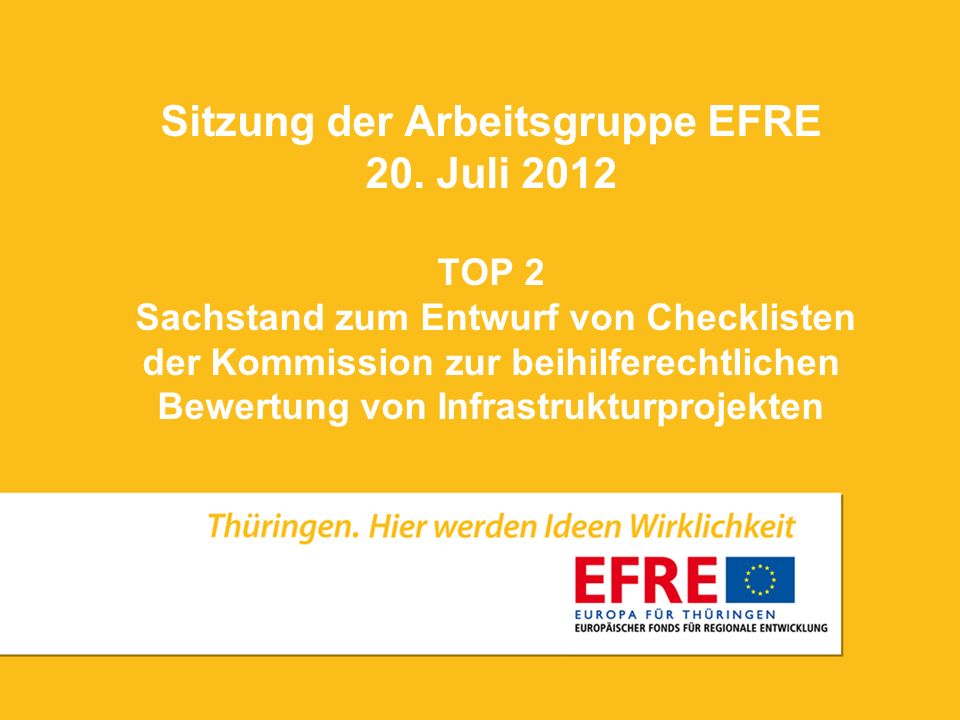 Sitzung der Arbeitsgruppe EFRE 20