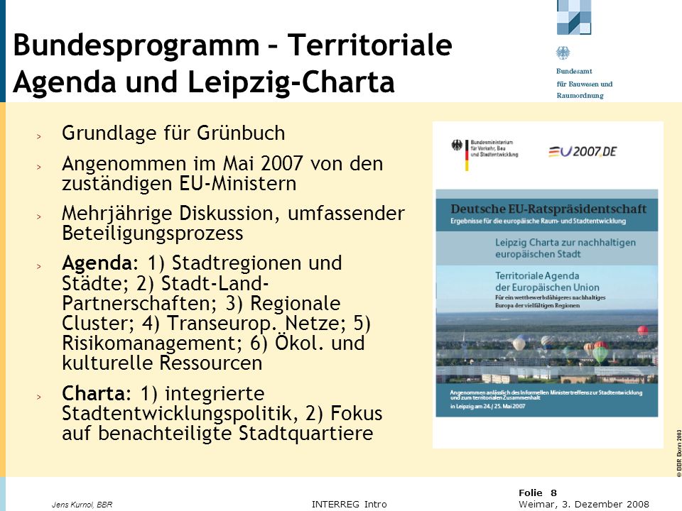 Bundesprogramm – Territoriale Agenda und Leipzig-Charta