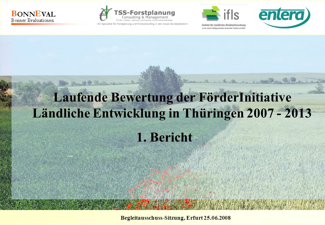 Laufende Bewertung der FörderInitiative Ländliche Entwicklung in Thüringen