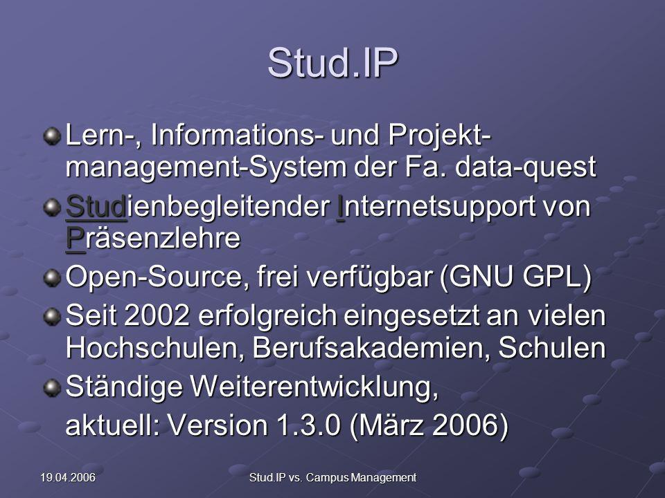 Stud.IP vs. Campus Management