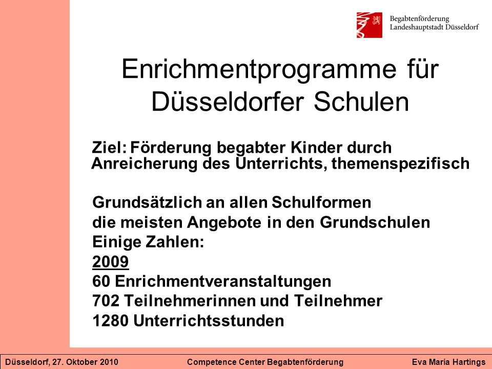 Enrichmentprogramme für Düsseldorfer Schulen