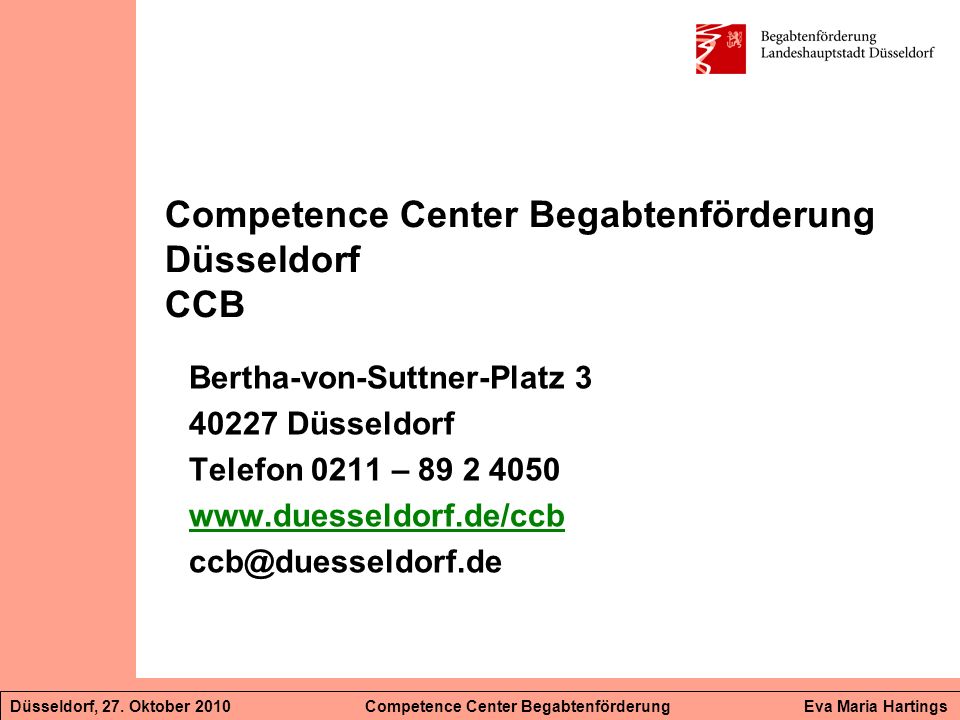 Competence Center Begabtenförderung Düsseldorf CCB
