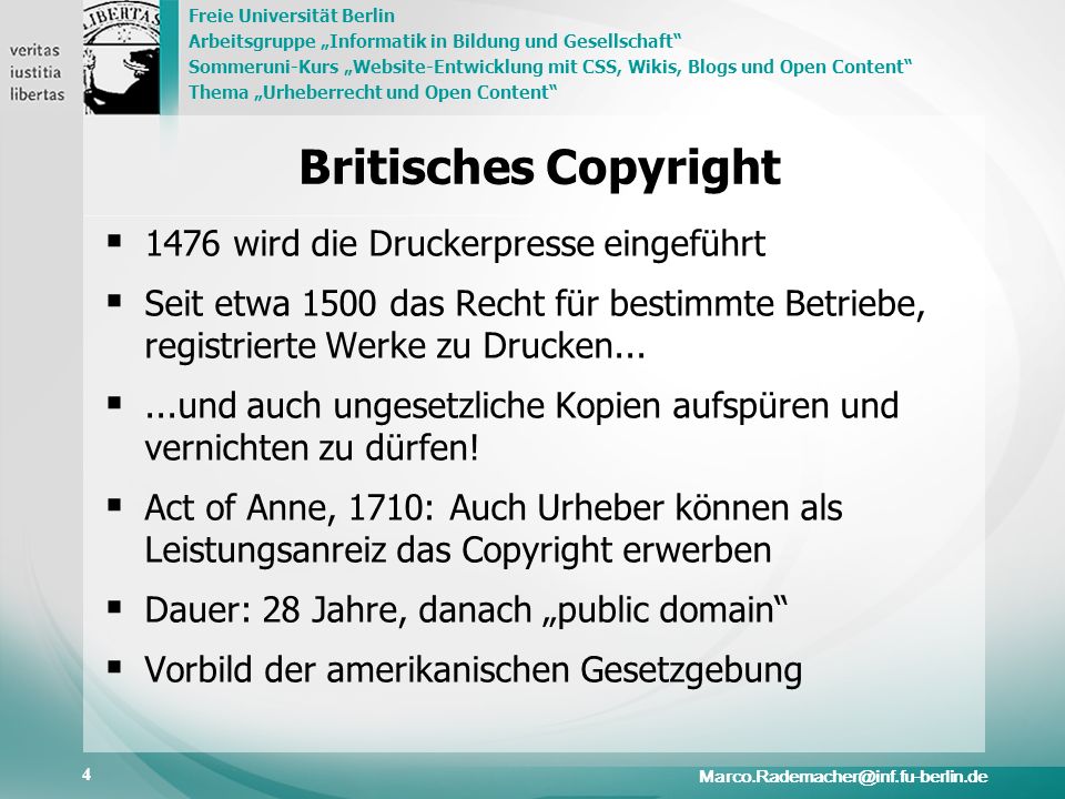 Britisches Copyright 1476 wird die Druckerpresse eingeführt