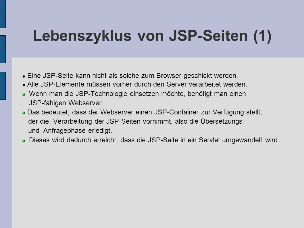 Lebenszyklus von JSP-Seiten (1)‏