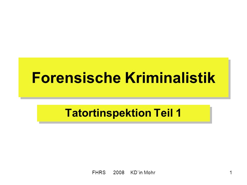 Forensische Kriminalistik