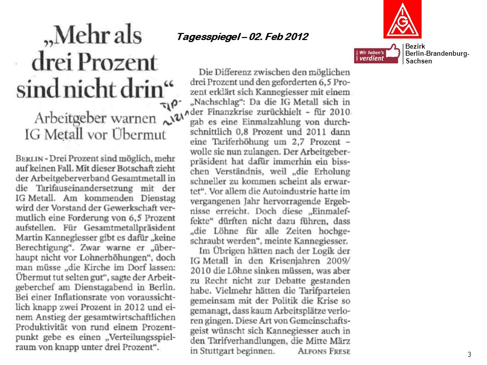 Tagesspiegel – 02. Feb 2012