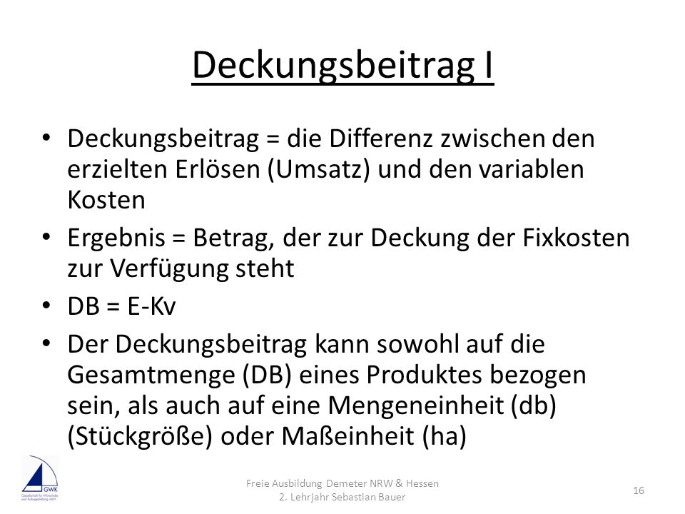 Freie Ausbildung Demeter NRW & Hessen 2. Lehrjahr Sebastian Bauer