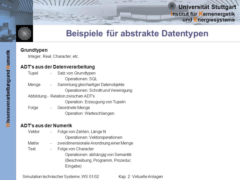 Beispiele für abstrakte Datentypen