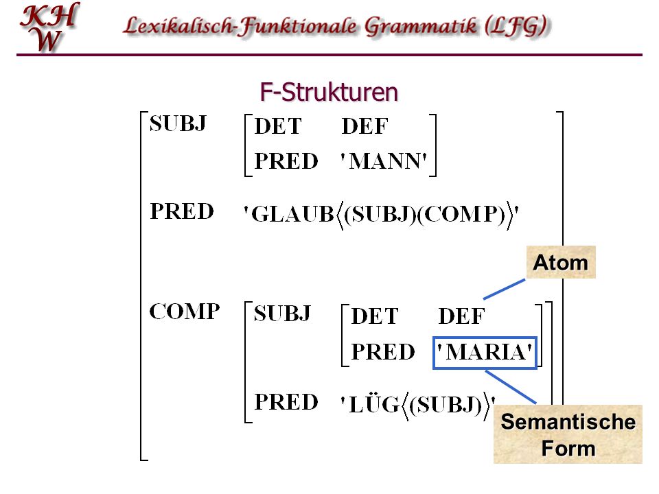 F-Strukturen Atom Semantische Form