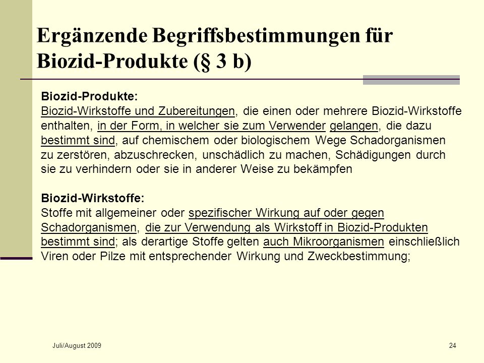 Ergänzende Begriffsbestimmungen für Biozid-Produkte (§ 3 b)