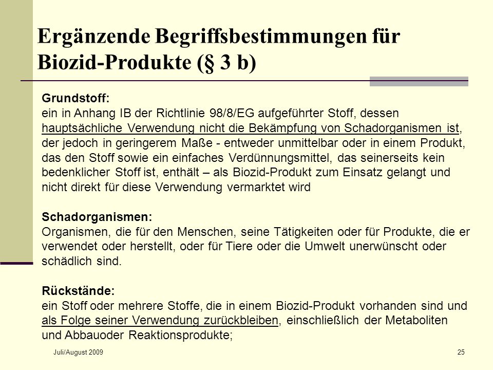 Ergänzende Begriffsbestimmungen für Biozid-Produkte (§ 3 b)