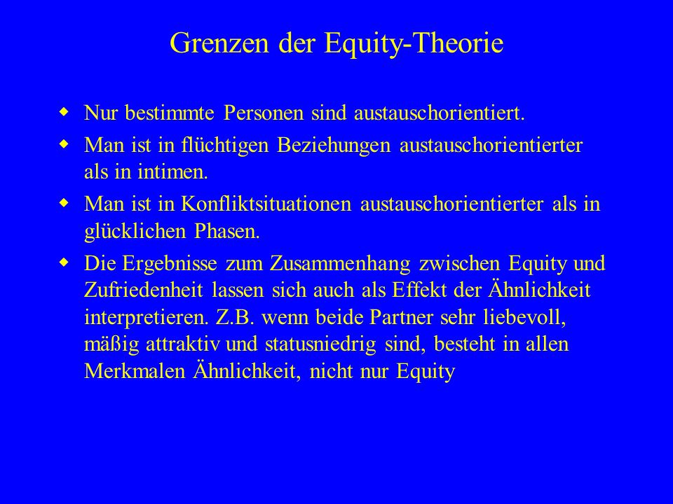 Grenzen der Equity-Theorie