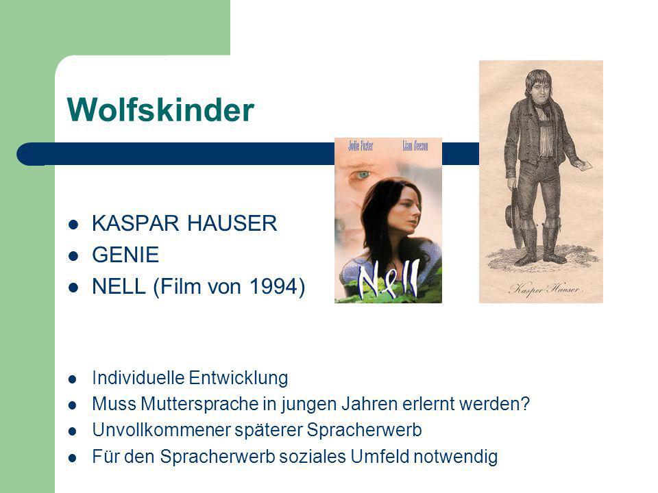 Wolfskinder KASPAR HAUSER GENIE NELL (Film von 1994)