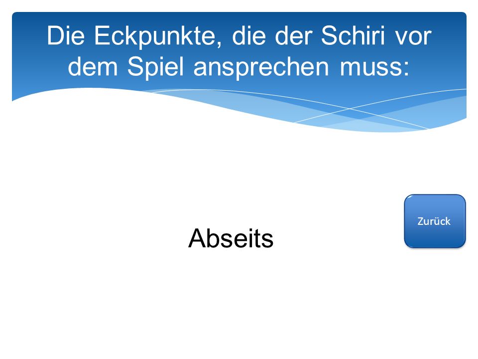Die Eckpunkte, die der Schiri vor dem Spiel ansprechen muss:
