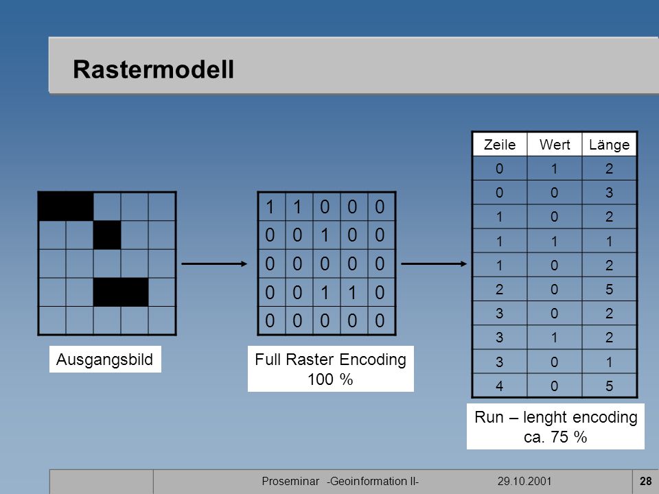 Rastermodell 1 Ausgangsbild Full Raster Encoding 100 %