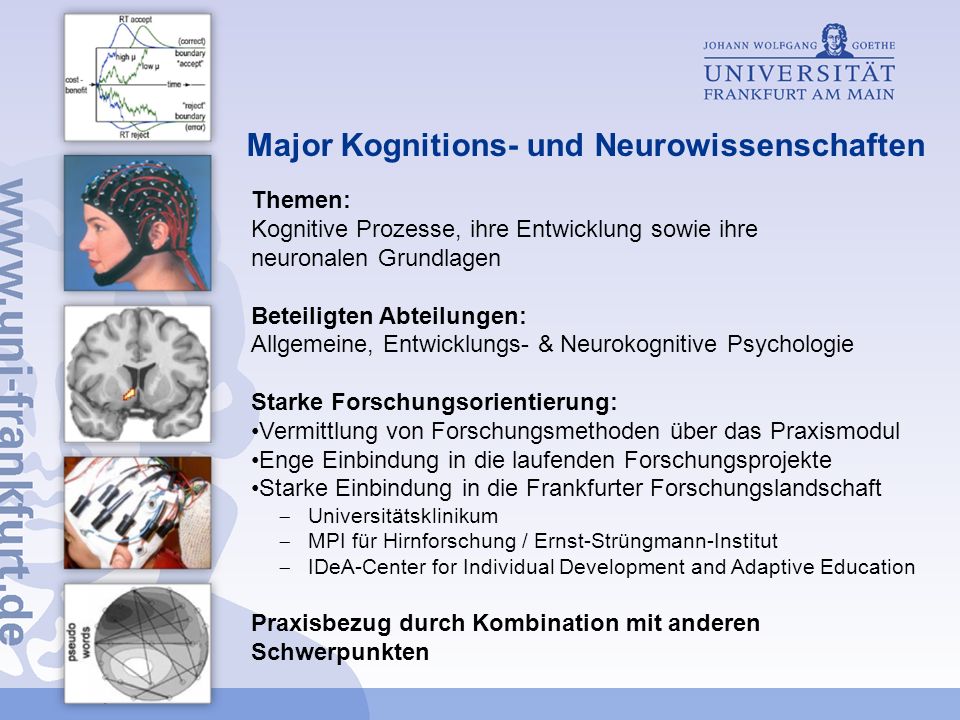 Major Kognitions- und Neurowissenschaften