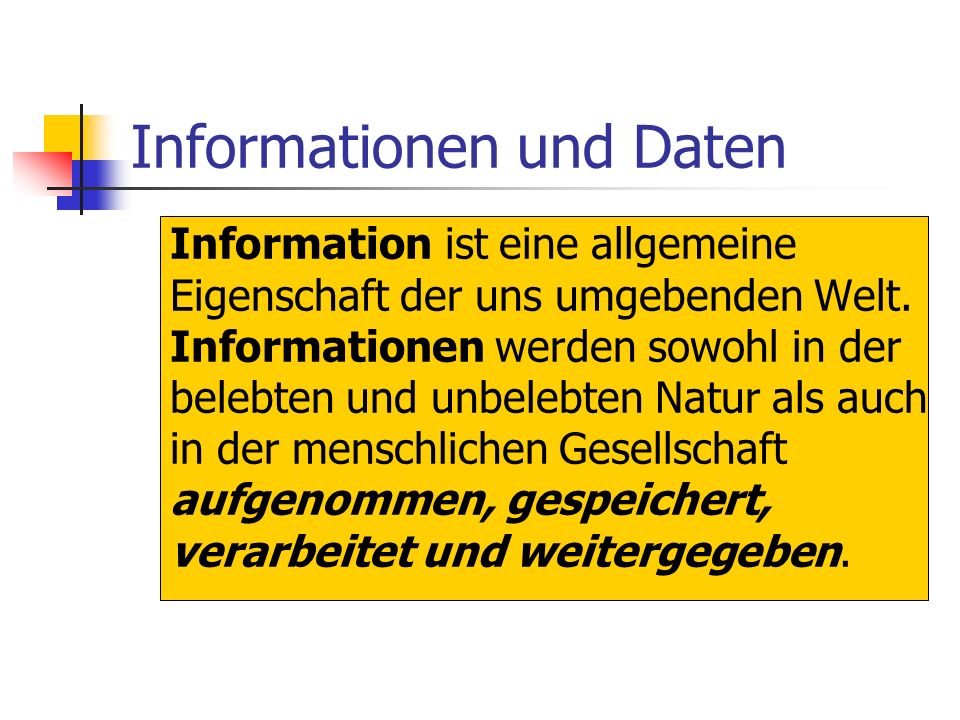 Informationen und Daten