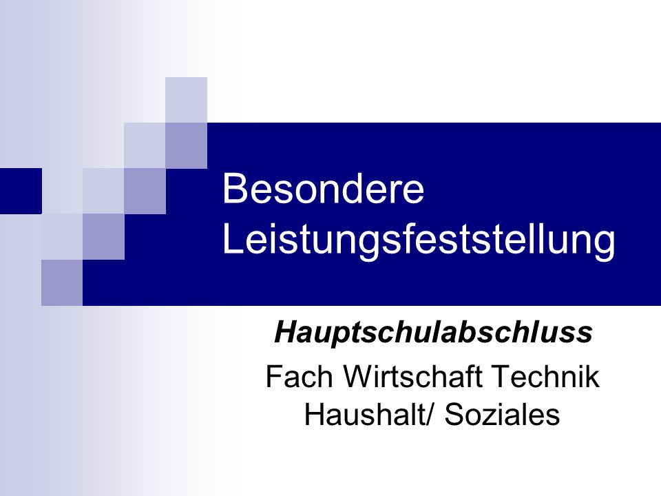 Besondere Leistungsfeststellung