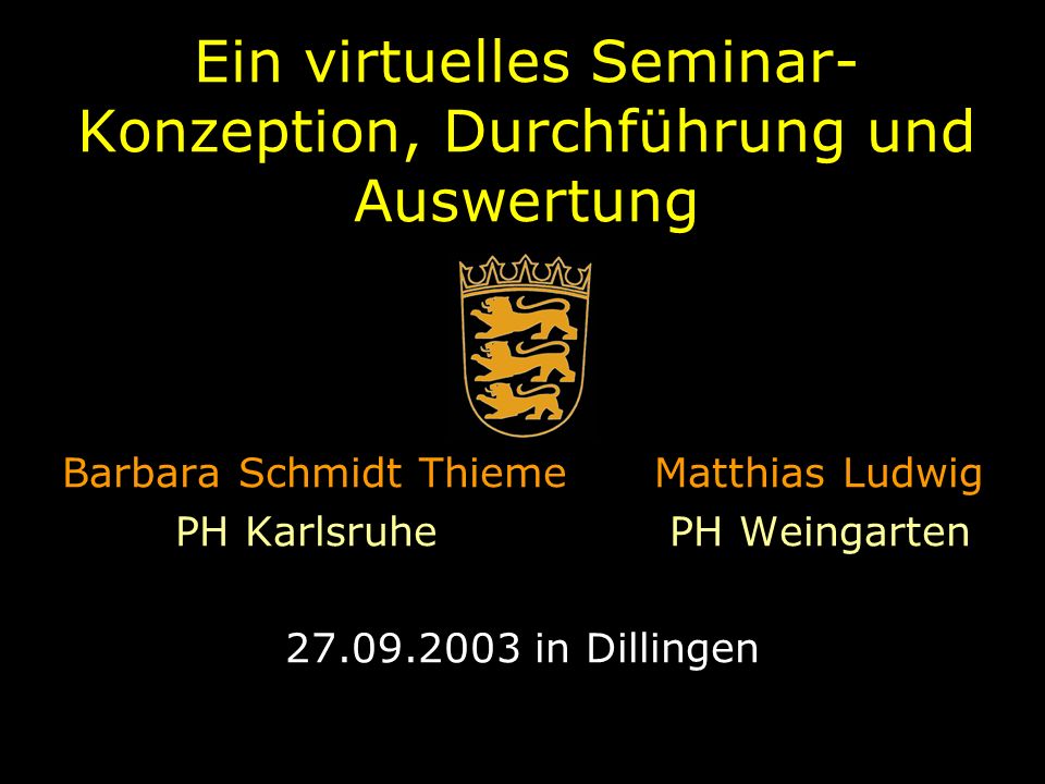Ein virtuelles Seminar- Konzeption, Durchführung und Auswertung