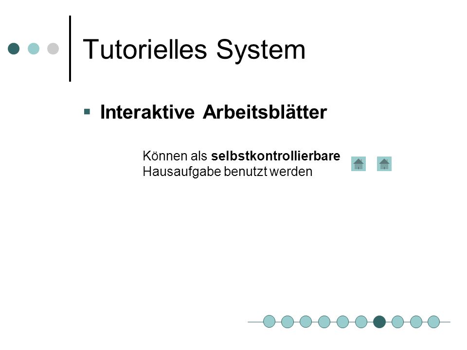 Tutorielles System Interaktive Arbeitsblätter