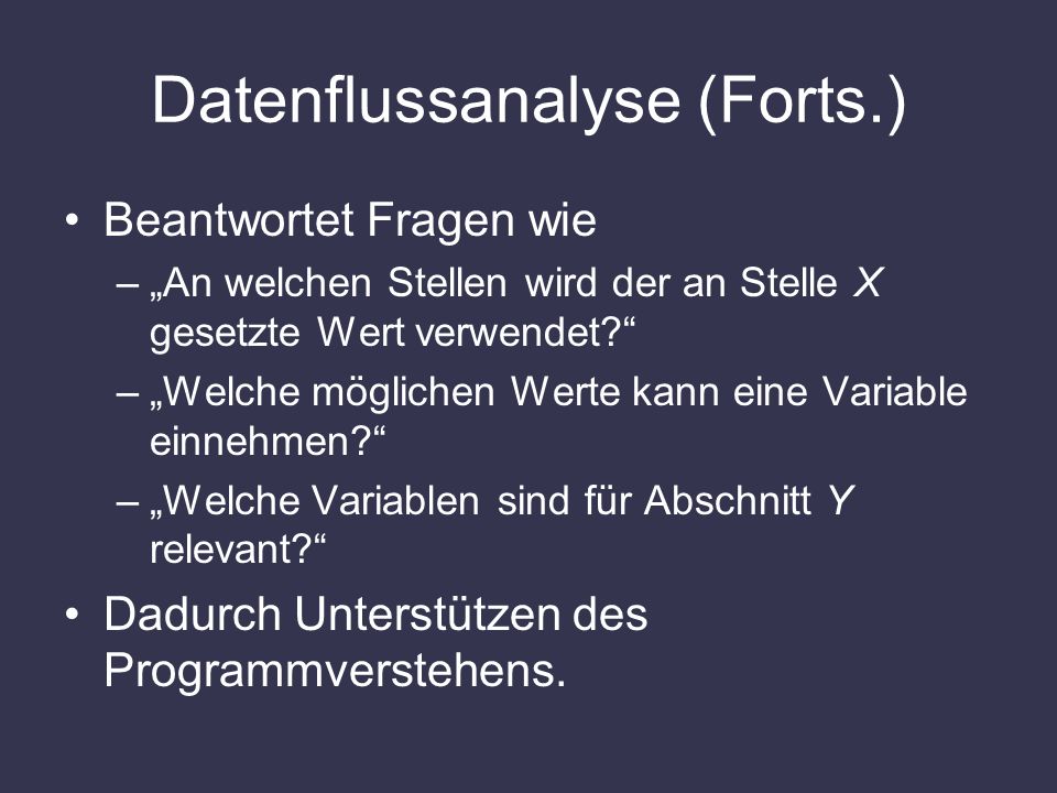 Datenflussanalyse (Forts.)