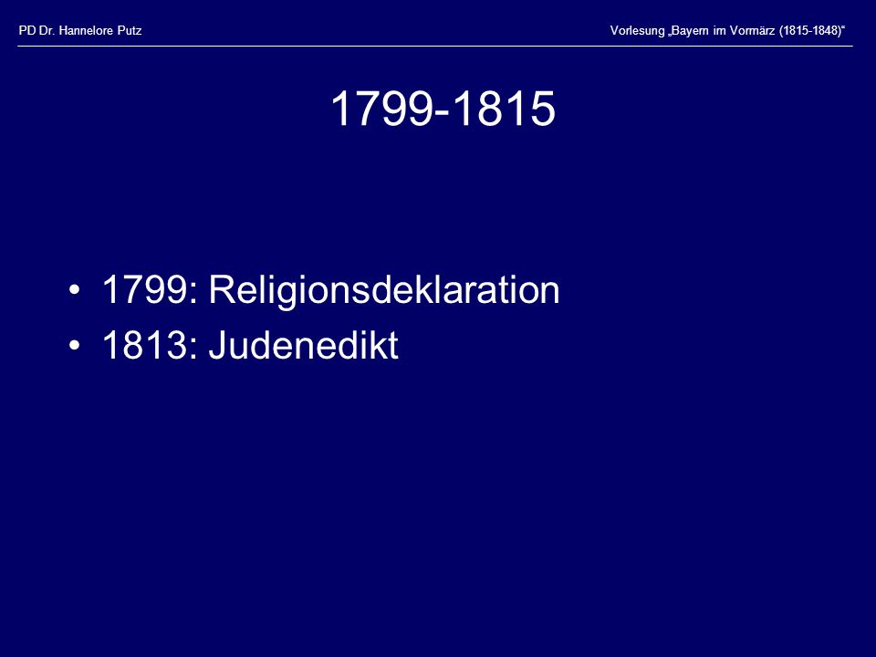 : Religionsdeklaration 1813: Judenedikt